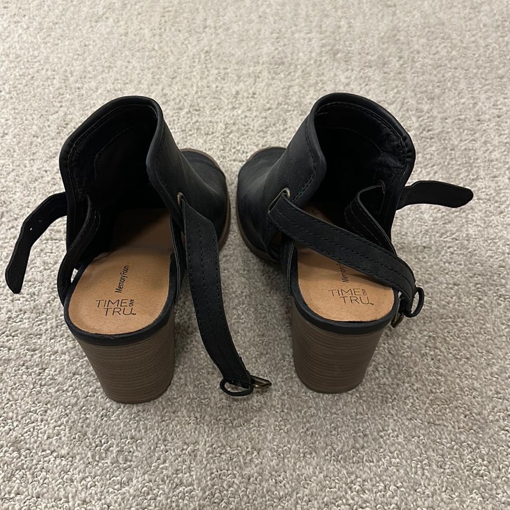 Time and Tru black chunky heels. Size 9